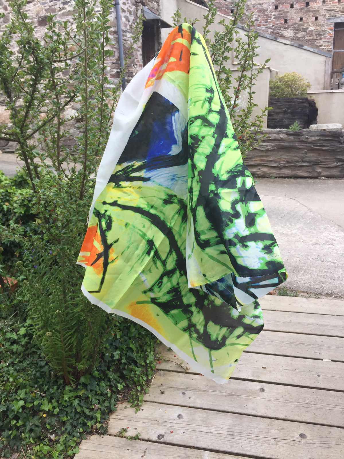 Digital print onto silk